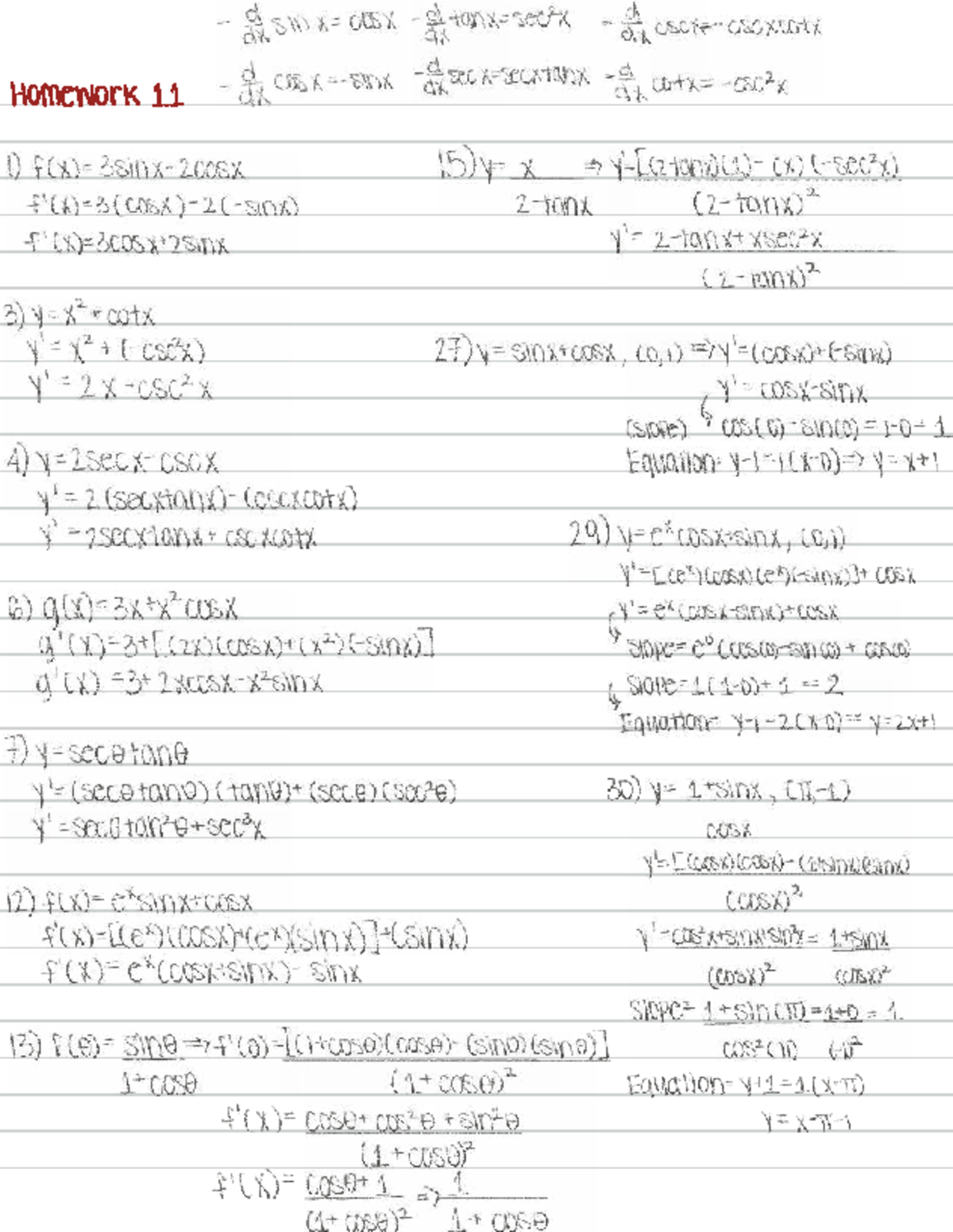 Homework 11: Trigonometric Functions and Equations Analysis - Studocu