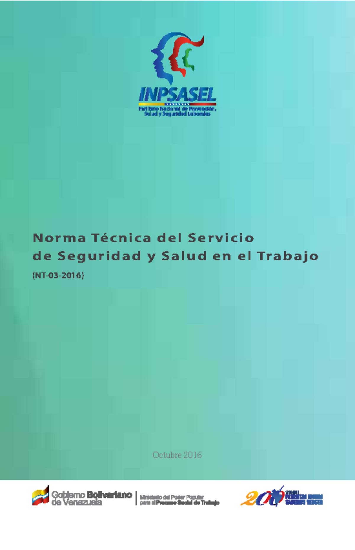 NT-03-2016: Norma Técnica sobre Servicios de Seguridad y Salud Laboral - Document Preview
