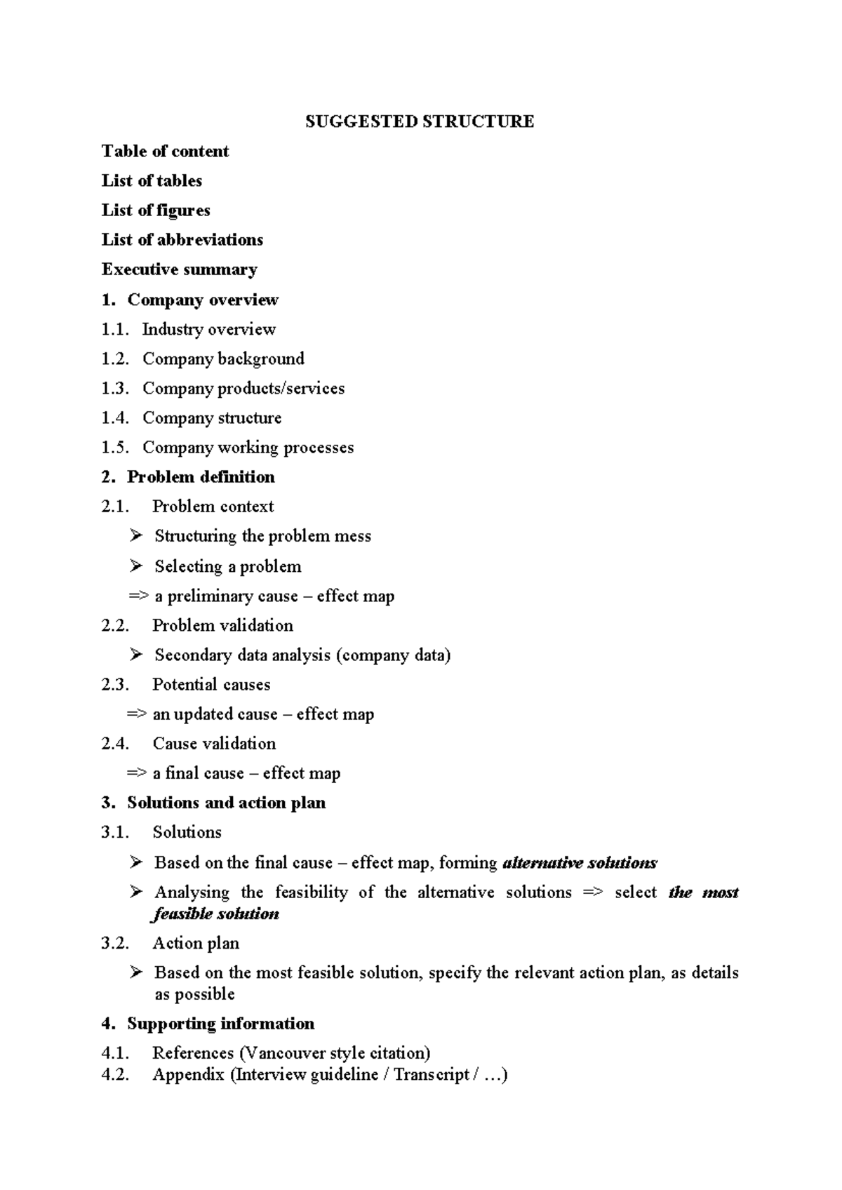 Suggested Structure for 2024 Final Project Report - Studocu