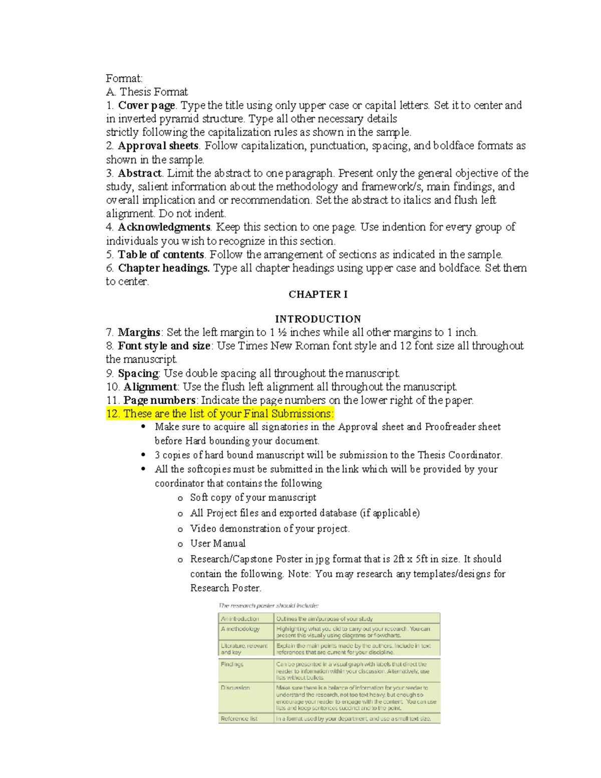 4A-IT Capstone Project Thesis Format Guidelines - Studocu