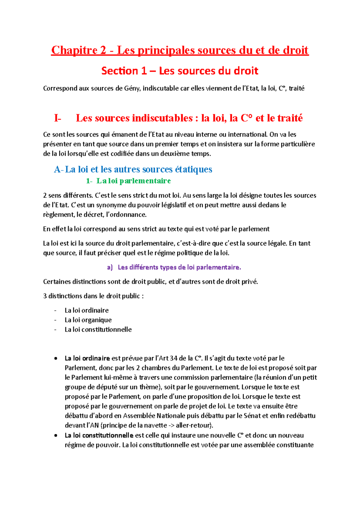 Chapitre 2 - Les Sources de Droit: Étude des Types et de leur ...
