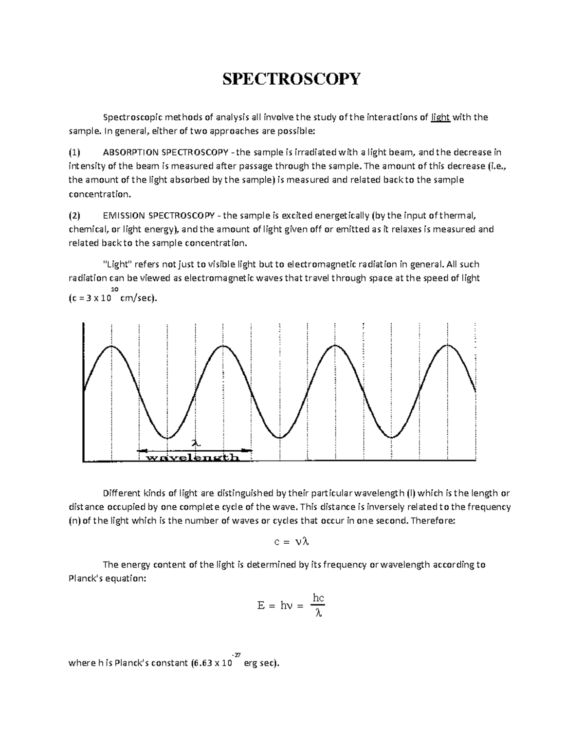 Basic Spectroscopy-F15 - SPECTROSCOPY Spectroscopic methods of analysis ...