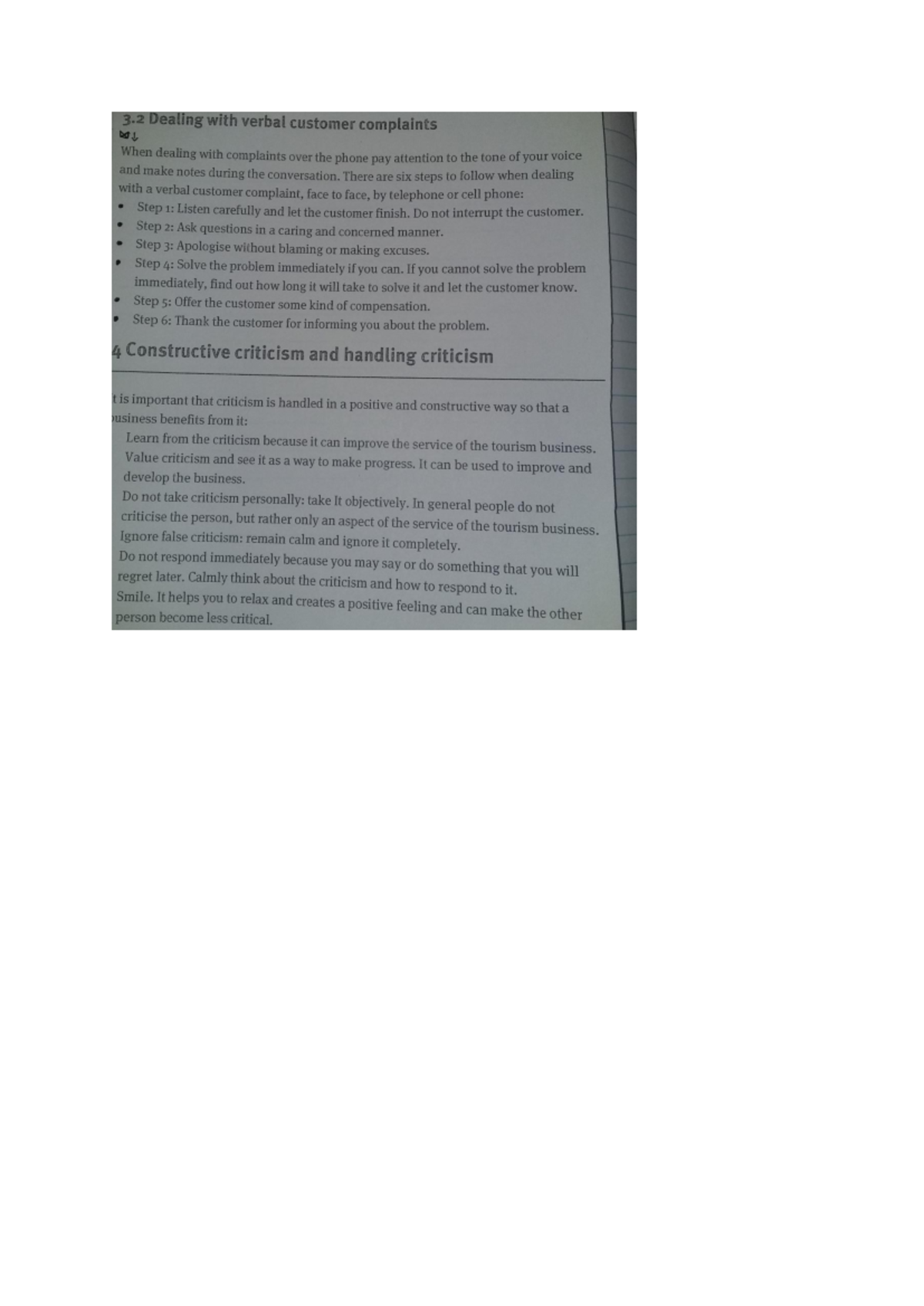 Final Exam Review Notes for Course XYZ: Customer Complaint Management ...