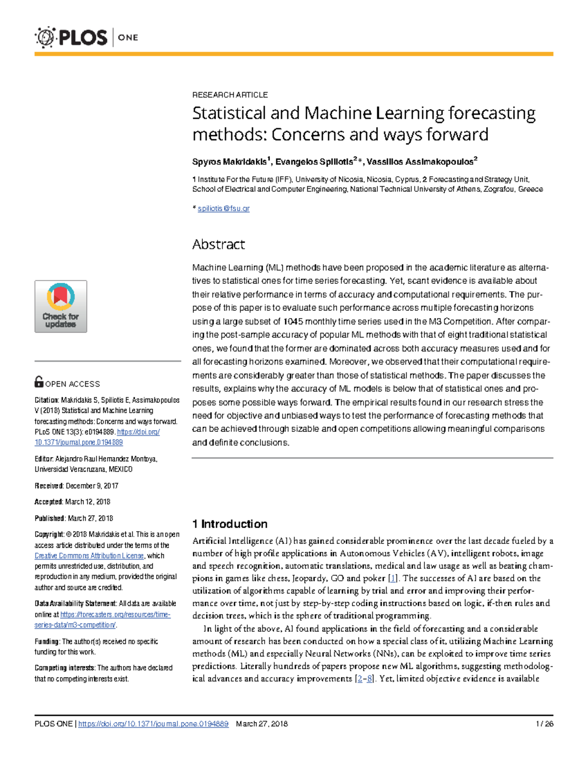 Statistical and ML Forecasting Methods: Performance Evaluation and ...