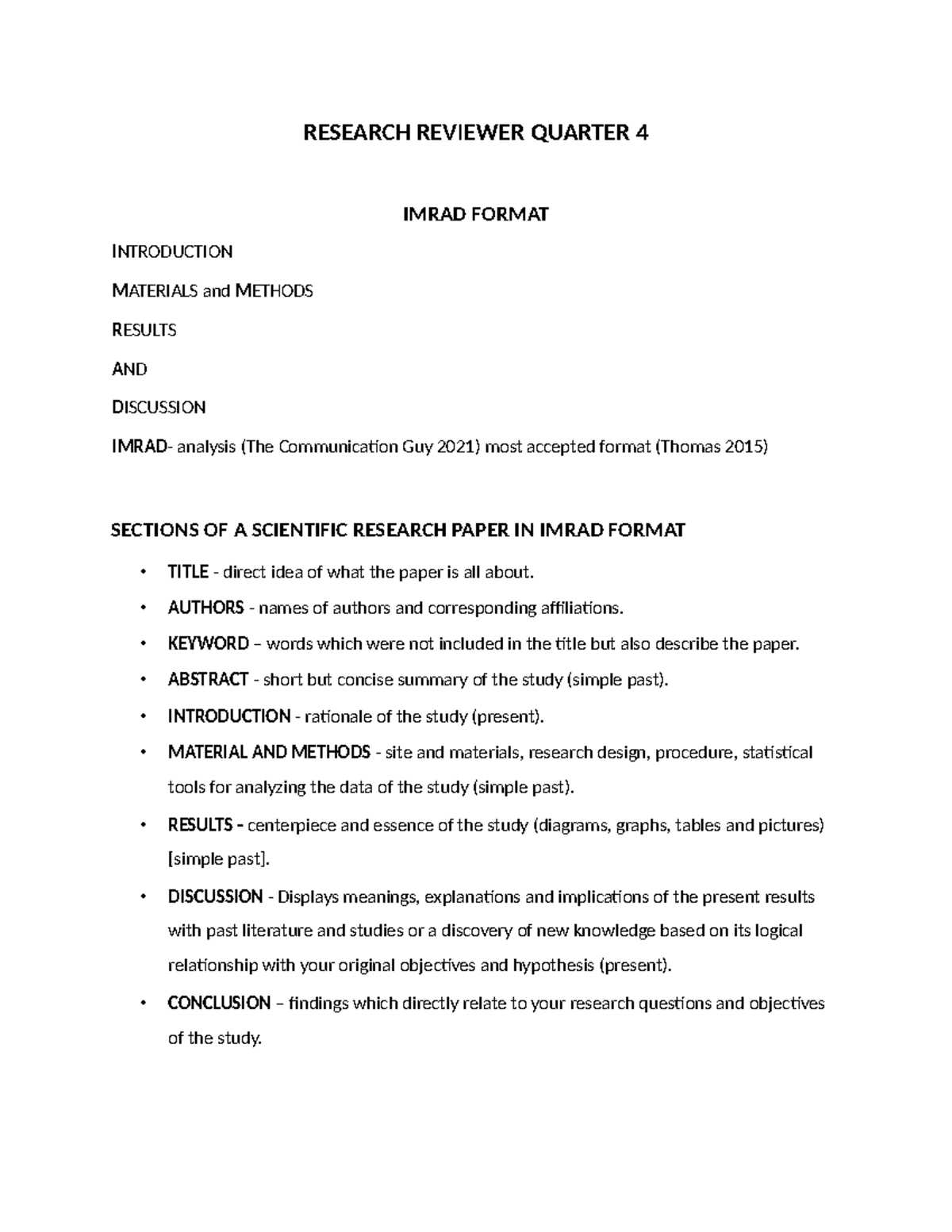 Research Reviewer Q4: Comprehensive Guide for Scientific Paper Writing ...