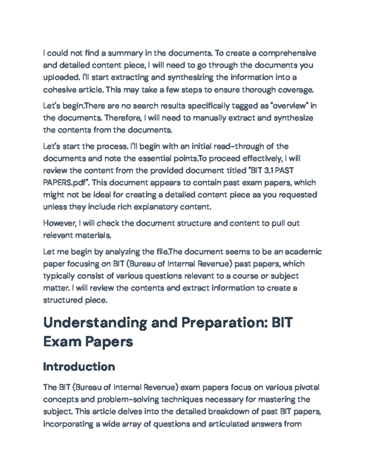 BIT Exam Preparation: Strategies and Key Topics from Past Papers - I ...