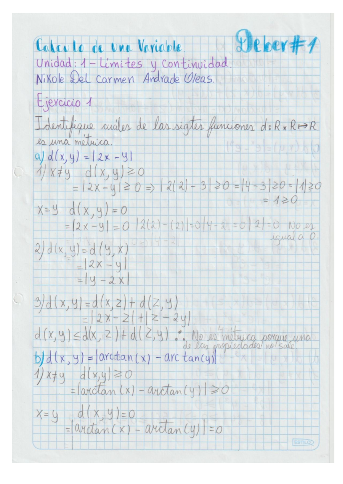 Tarea 1 - Calculo de una variable - Studocu