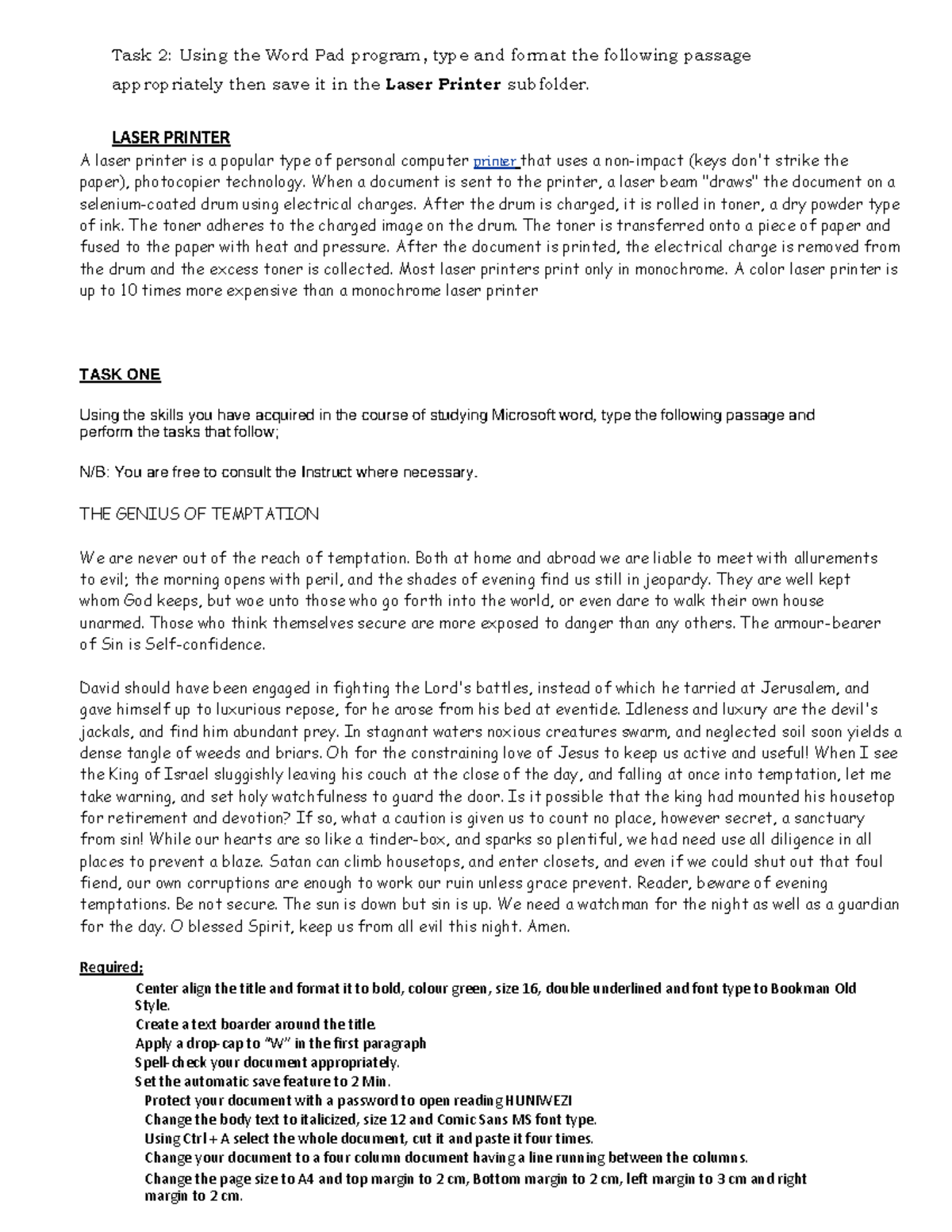 Assignment - Word - Revision for CCPP Tasks and Formatting - Studocu
