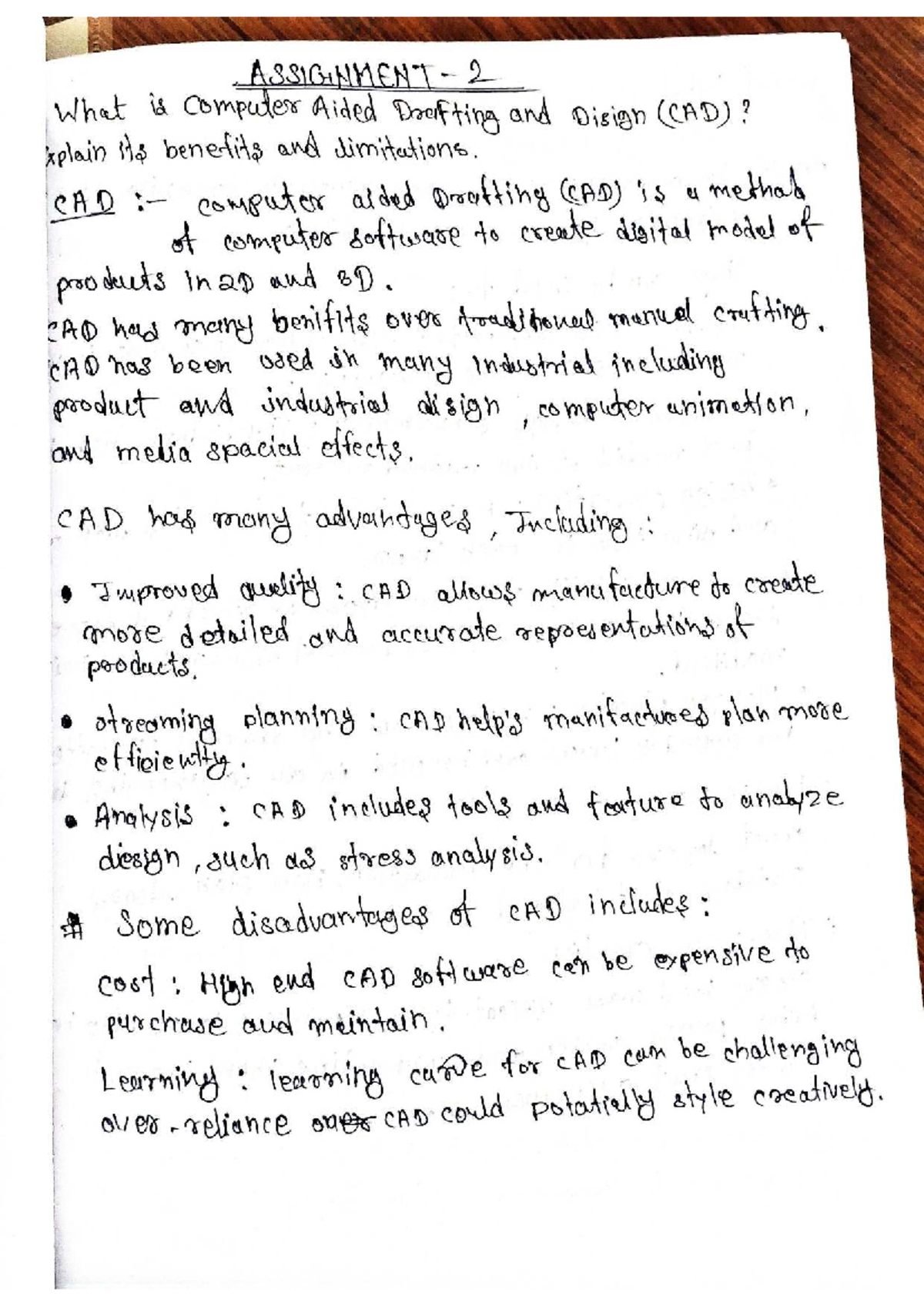 Assignment 2: Understanding CAD - Benefits, Limitations & AutoCAD ...