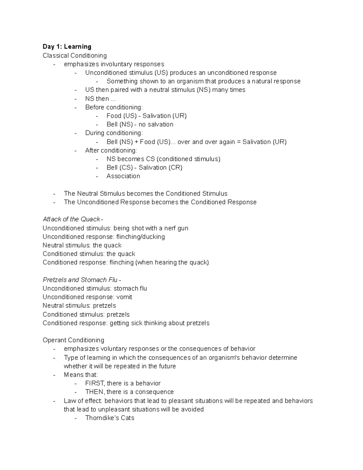 Psychology 101: Unit 2 Comprehensive Lecture Notes - Studocu