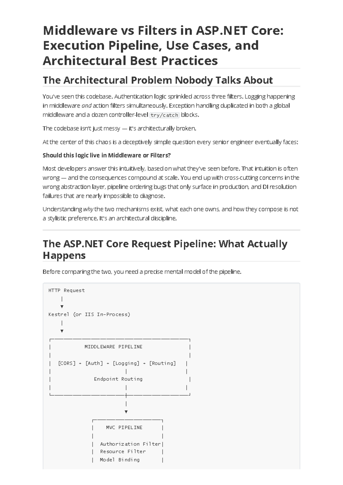 Middleware vs Filters in ASP.NET Core: Execution Pipeline Insights ...