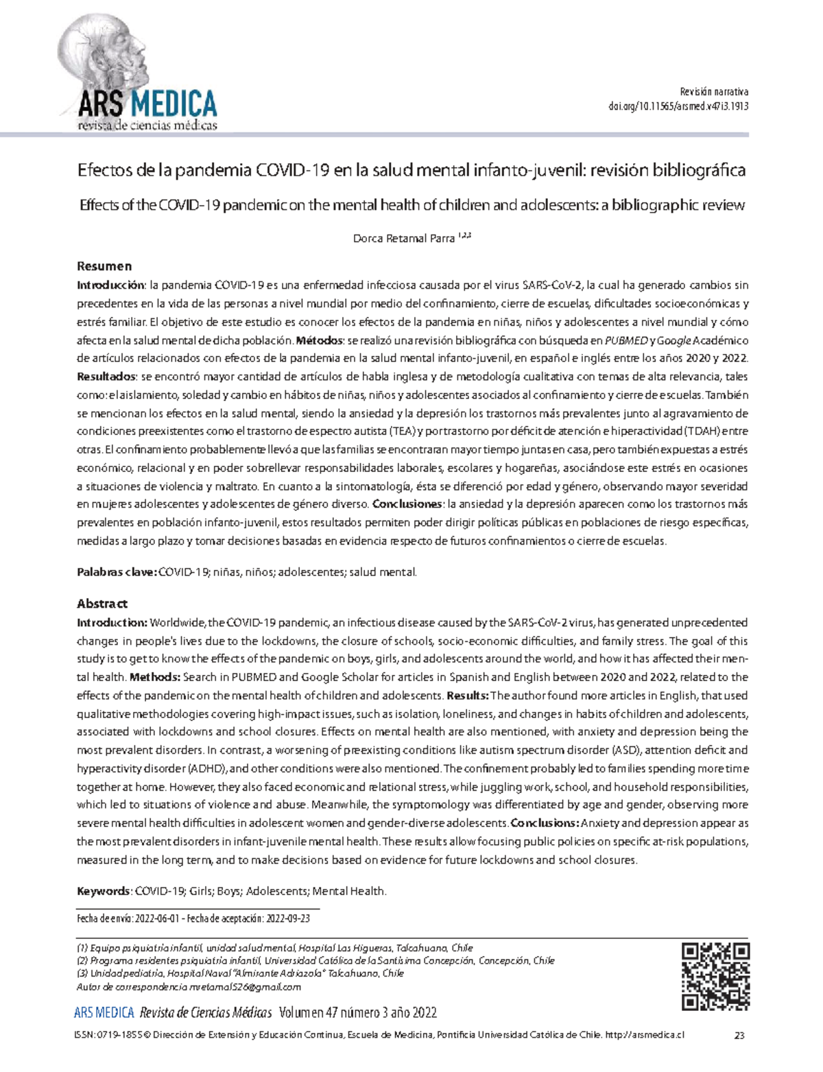Efectos de la Pandemia en la Salud Mental de Niños y Adolescentes ...