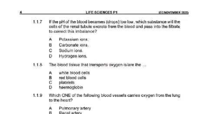 Life Sciences P1 Revision Practice (2020) - Studocu