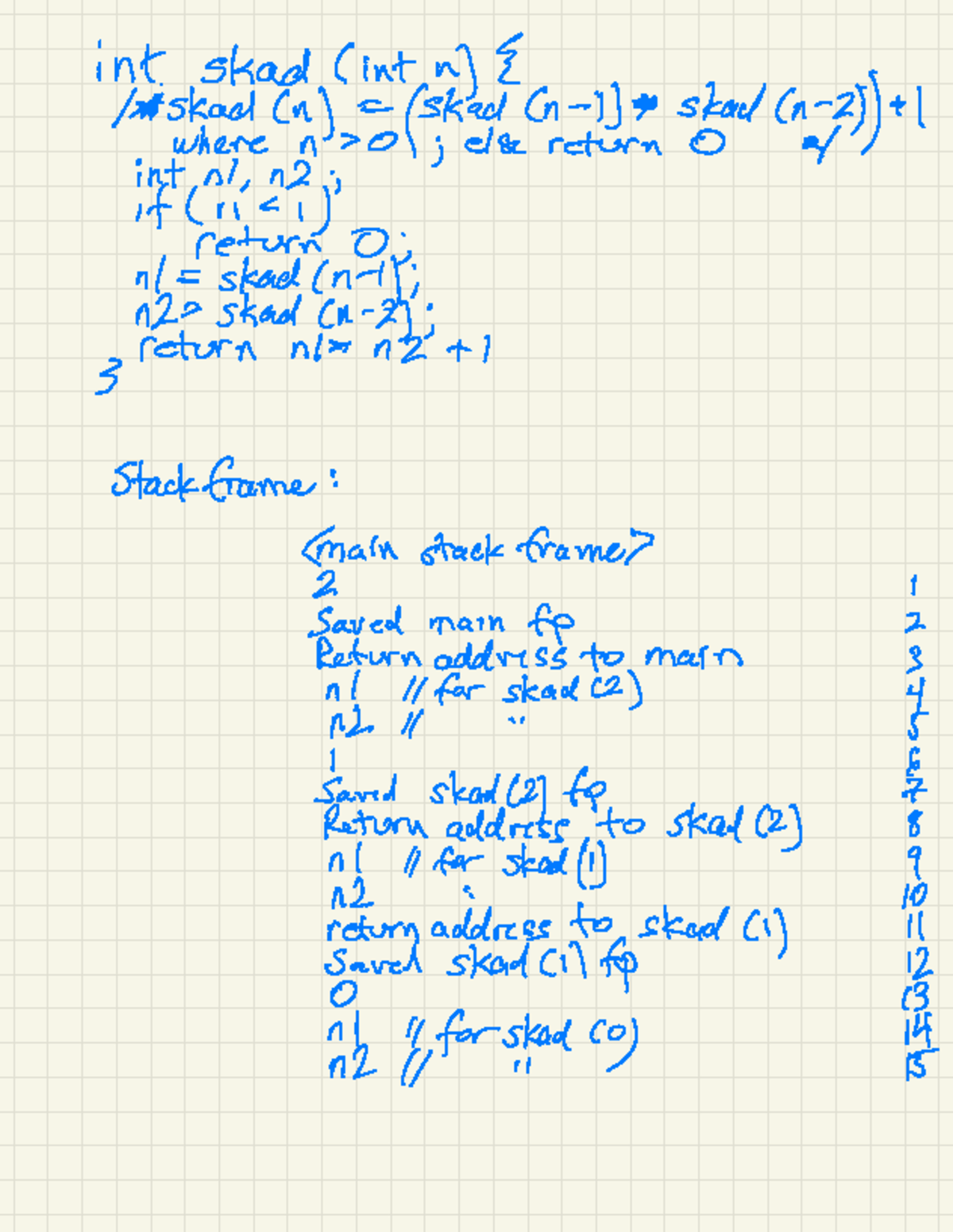 Attachment 1 - Very brief notes. - int skad (int n) /Askad (n) = skad ...