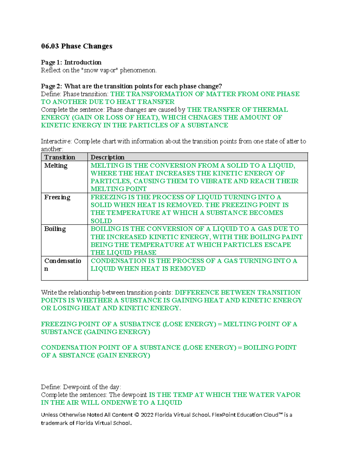 06.03 Phase Changes - Comprehensive Study Notes - Studocu