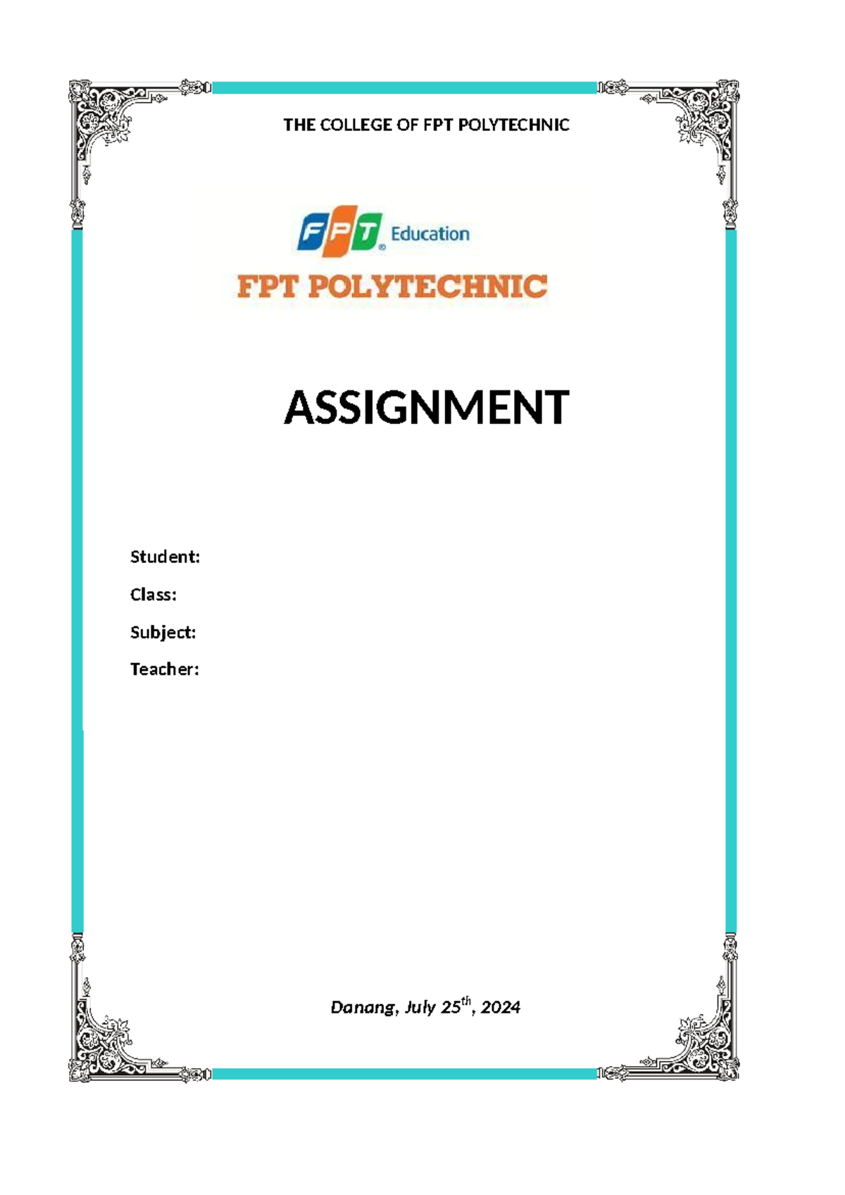 N1 - Mọit Assignment Template for FPT Polytechnic Students - Studocu