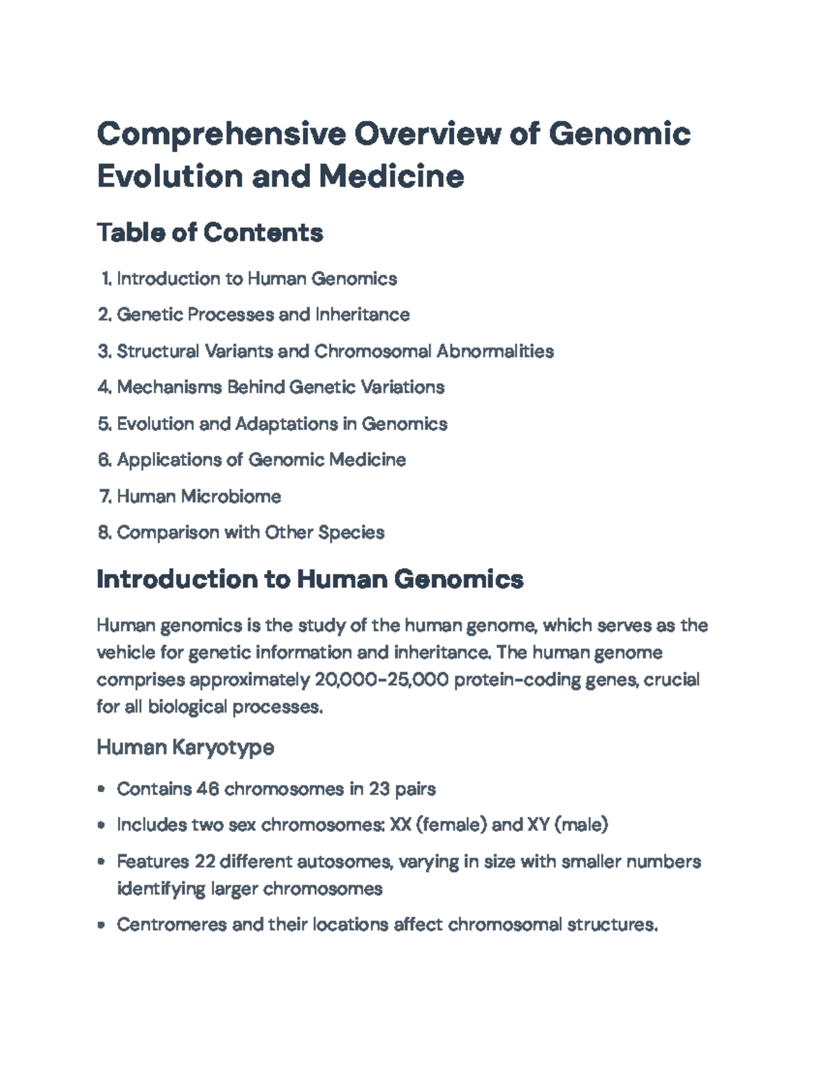 Comprehensive Overview of Genomic Evolution and Applications in ...