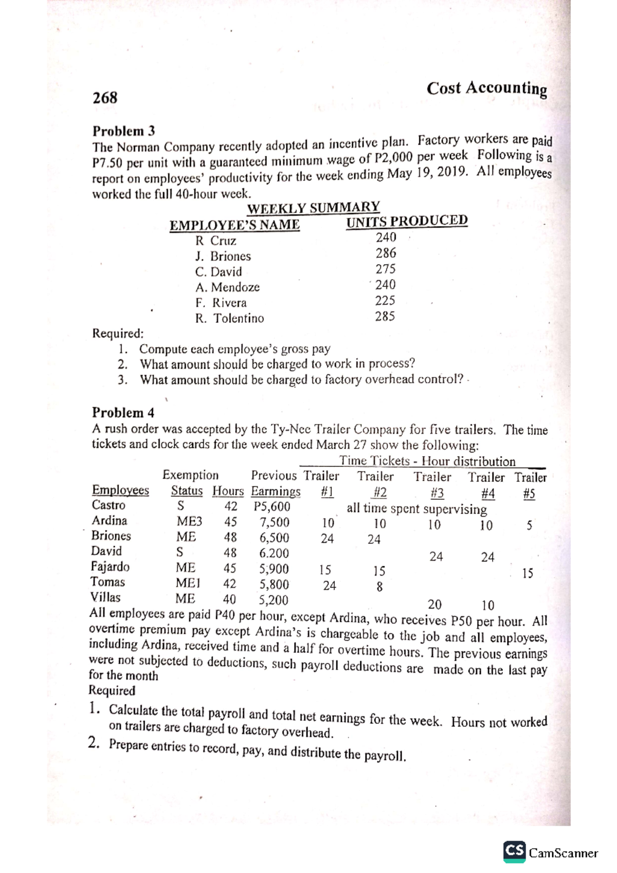 Cost Accounting & Control - Ch. 9 Problem 3-4 Analysis (2019) - Studocu