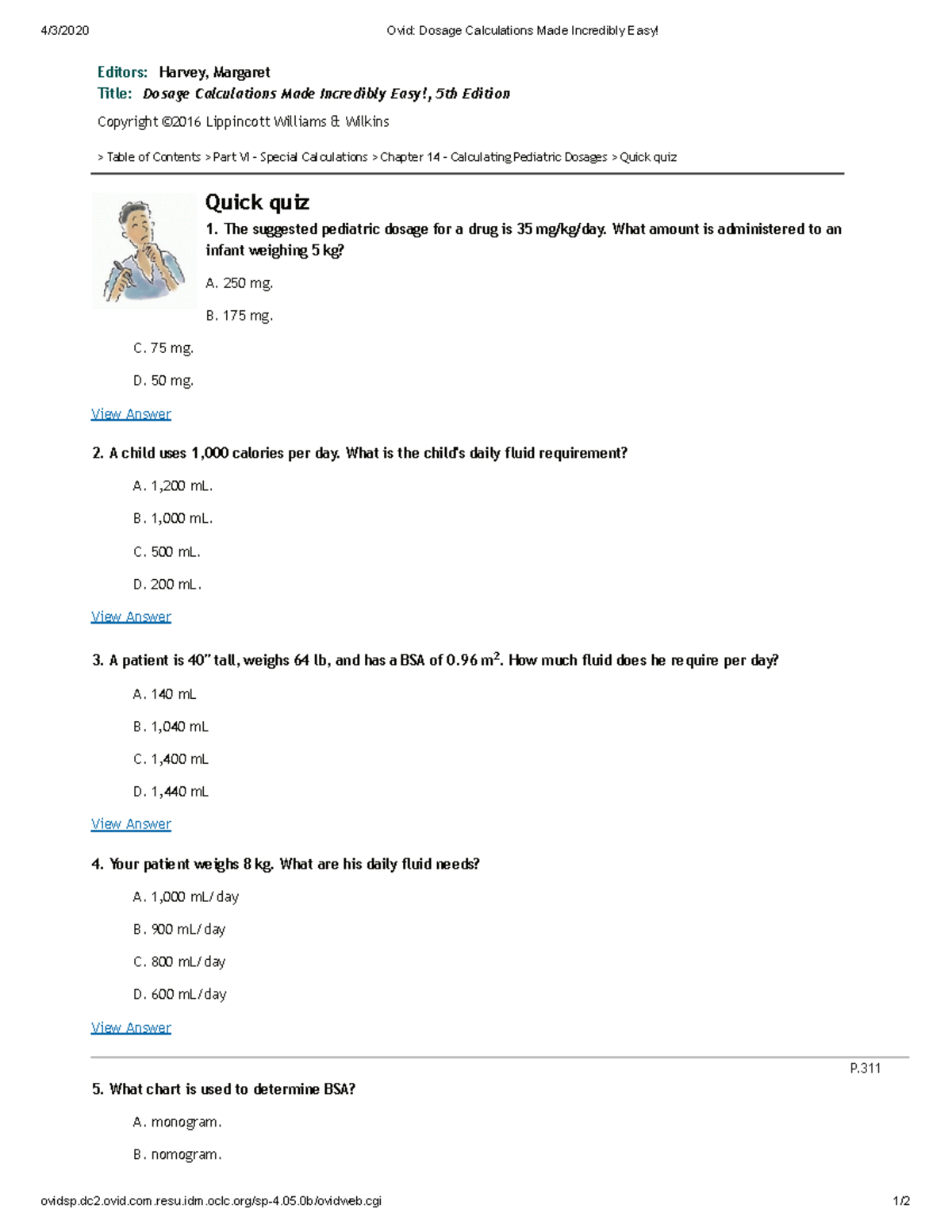 Pediatric Dosage Calculations: Practice Q&A for Course PHAR 101 - Studocu