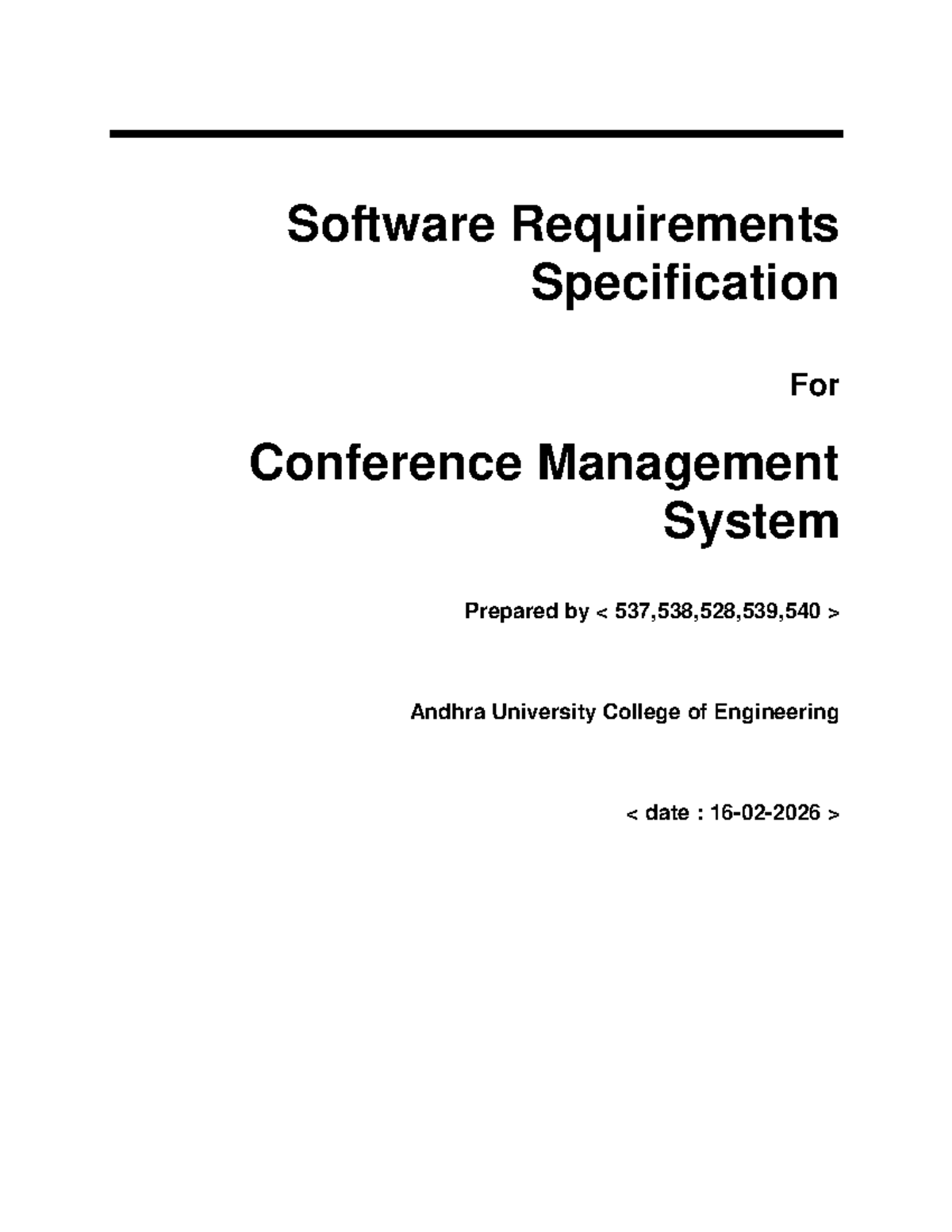 Software Requirements Specification for Conference Management System ...
