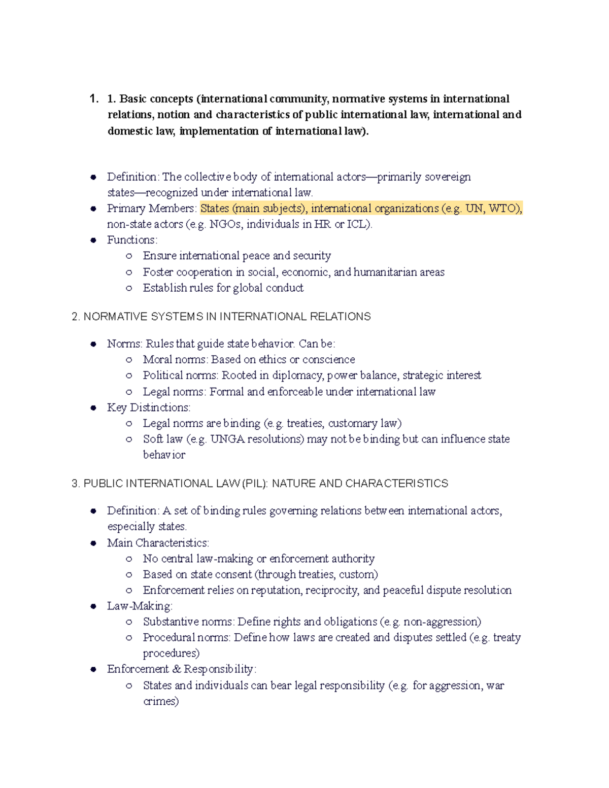 Exam - Public International Law (PIL) Concepts and Case Studies - Studocu