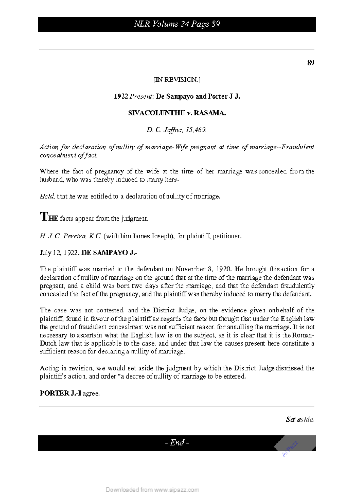 SIVACOLUNTHU v. RASAMAH: Nullity of Marriage Case Analysis - Studocu