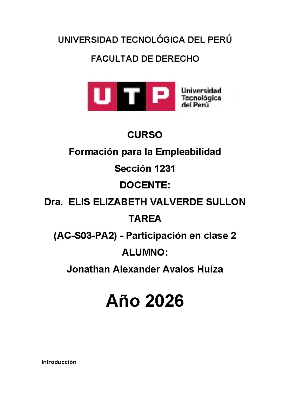Participación en Clase 2 - Formación para la Empleabilidad 1231 - Document Preview