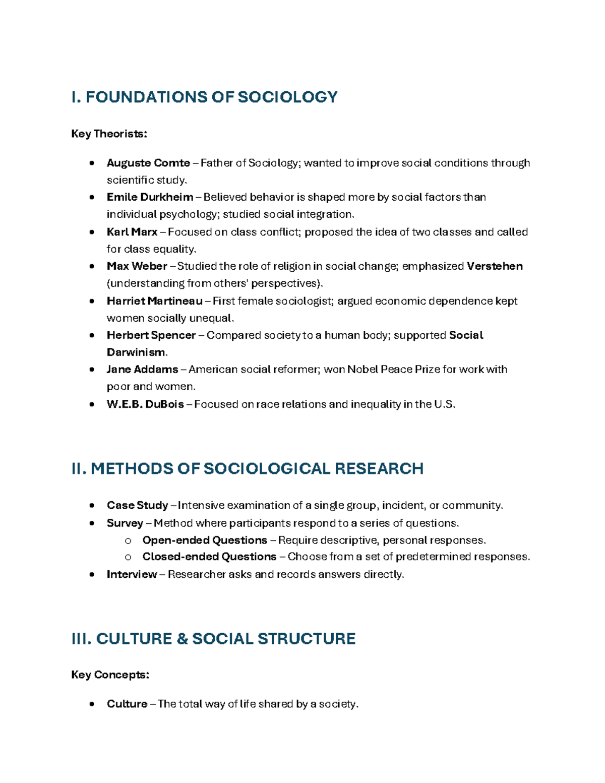 Quizlet SOC 101 Final Exam Study Guide: Key Theorists & Concepts - Studocu
