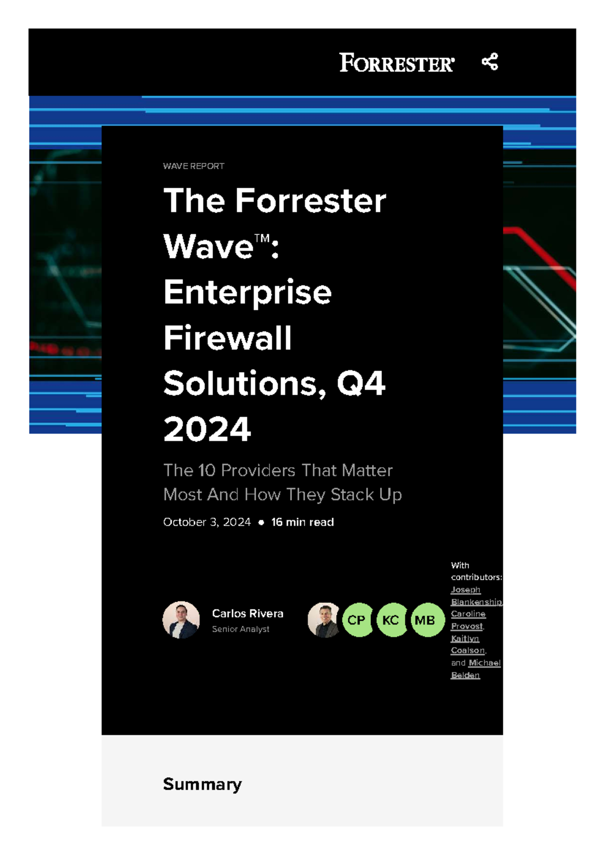 Forrester Wave™: Enterprise Firewall Solutions Evaluation, Q4 2024 ...