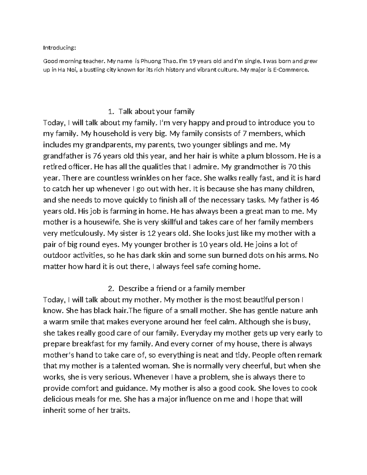 Introducing My Family and Lifestyle: A Personal Essay on E-Commerce ...