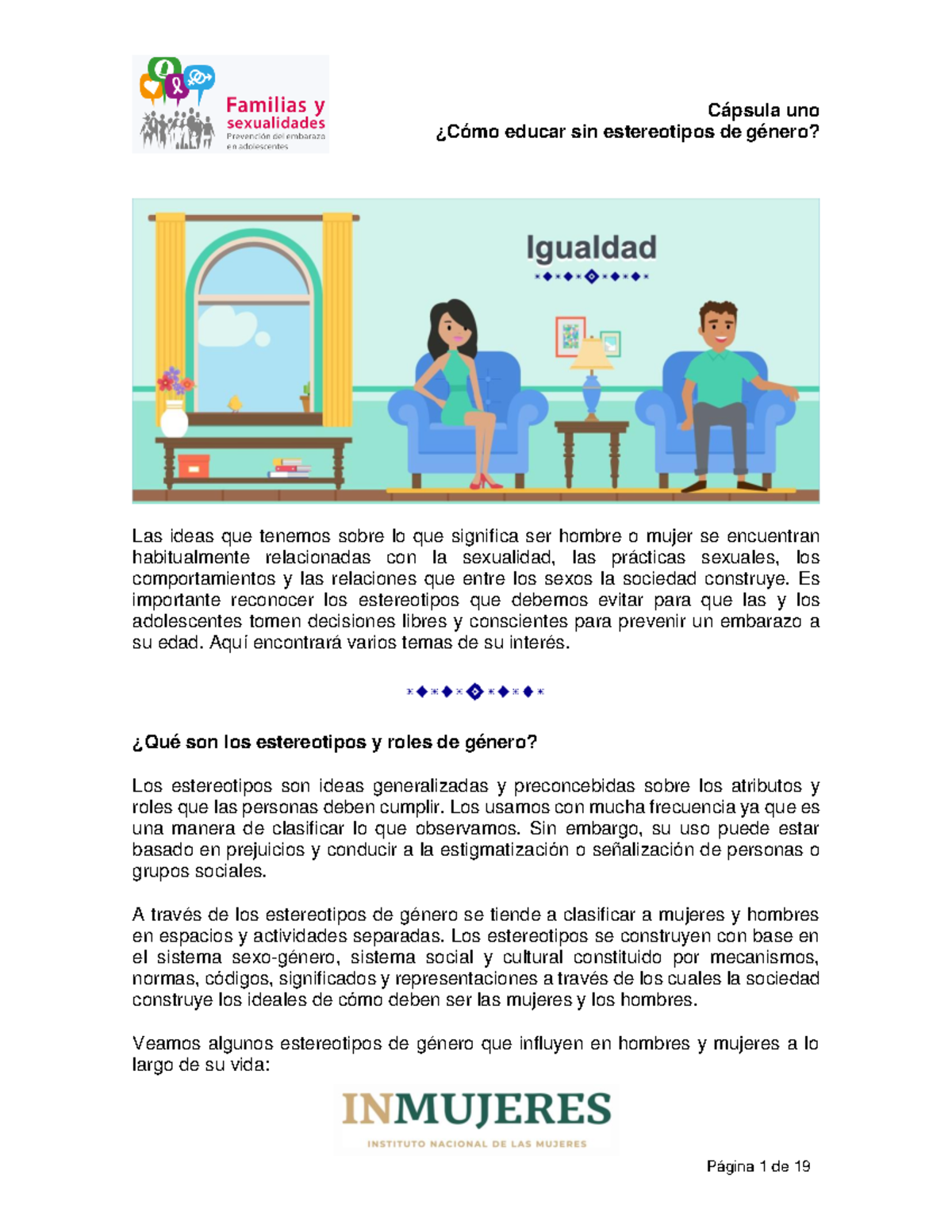 CAPÍTULO 1: Cómo educar sin estereotipos de género - ¿Cómo educar sin ...