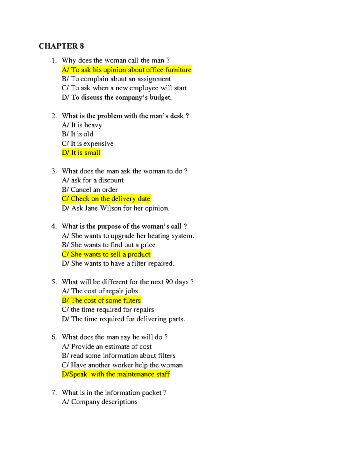 Chapter 8 & 9 Notes for Tiếng Anh (English Study) - Studocu