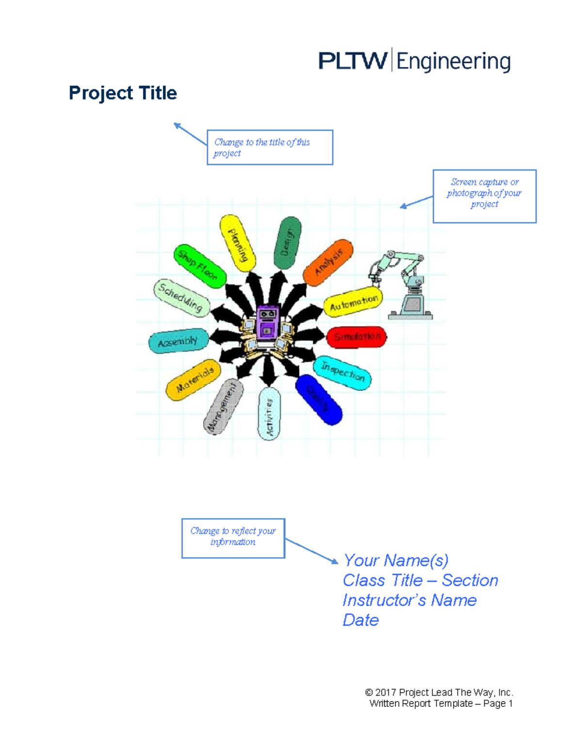 ENGR 2017 Project Lead The Way Written Report Template - Studocu