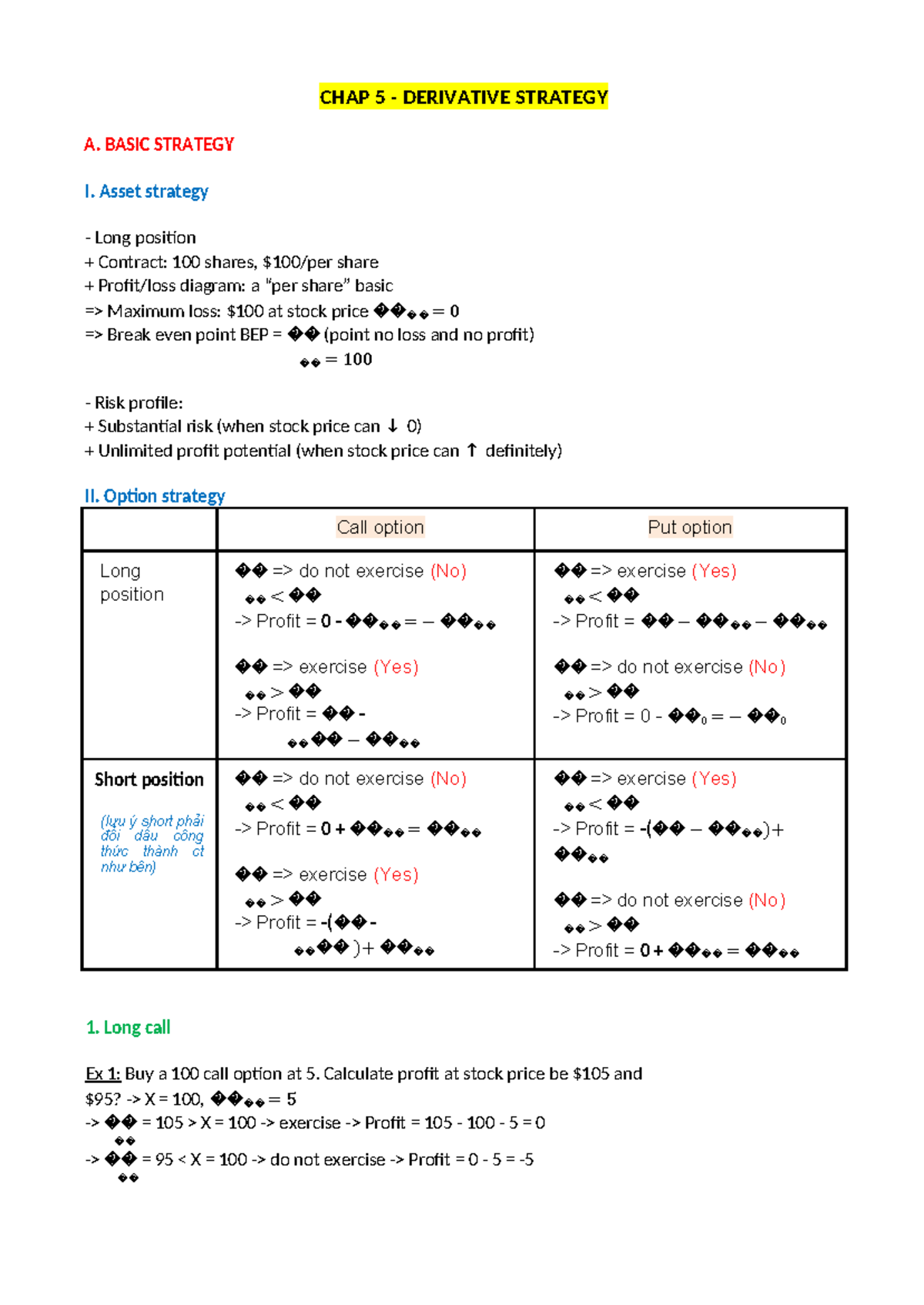 CHAP 5: DERIVATIVE STRATEGY - ASSET & OPTION STRATEGIES - Studocu