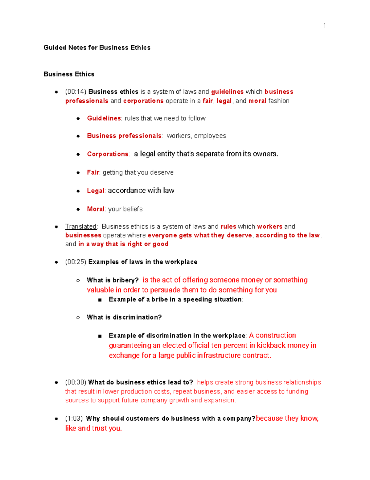 Business Ethics Examples In The Workplace