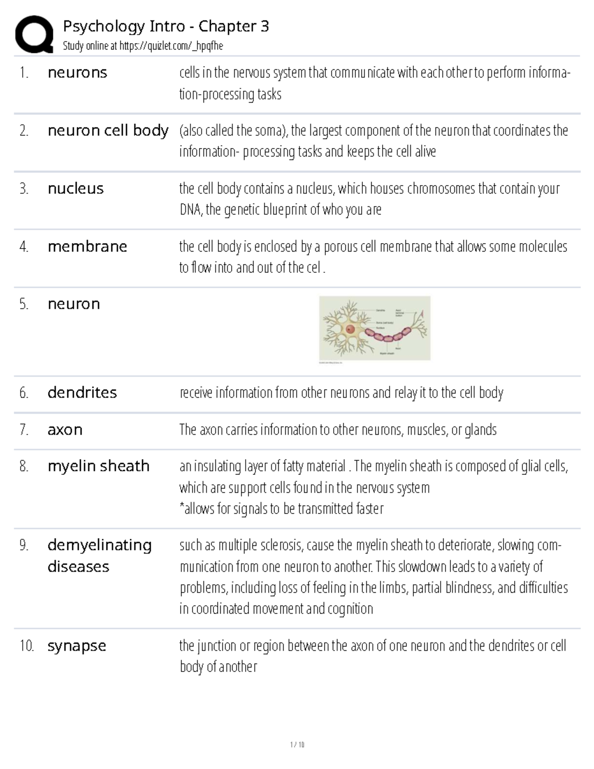 Psychology Intro (PSY101) Chapter 3 Study Guide - Studeersnel