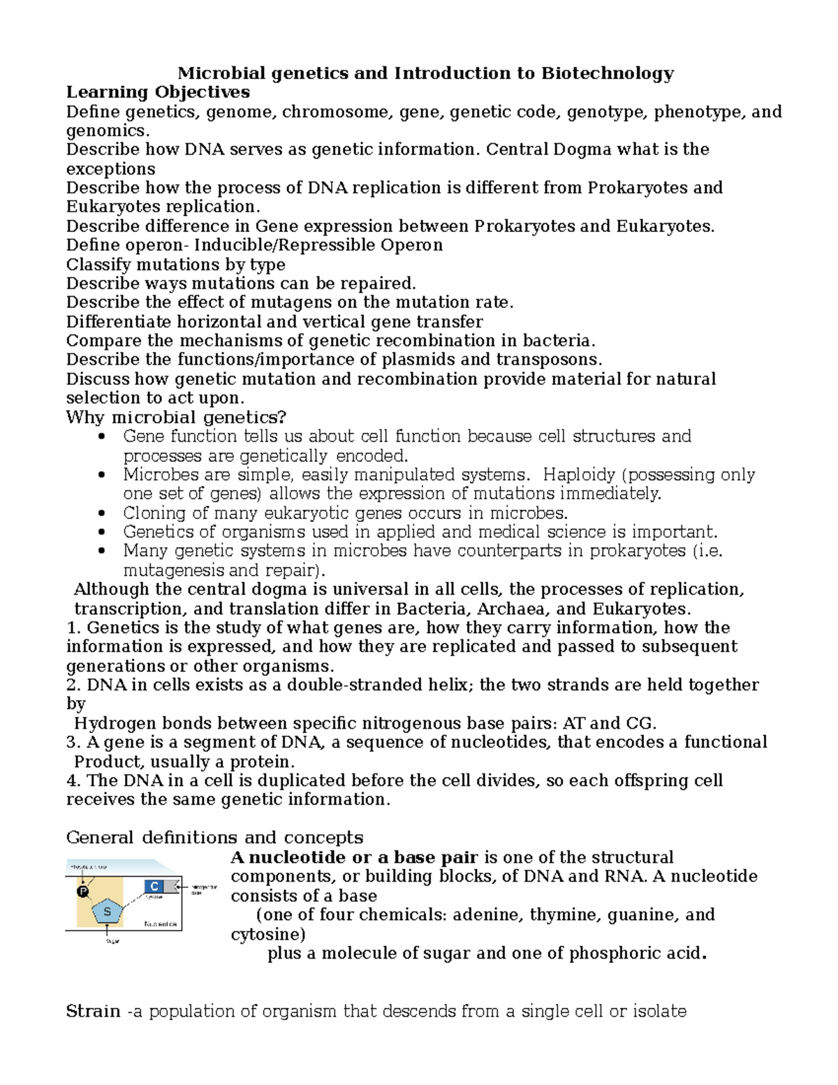 Microbial Genetics Study Notes - Microbial genetics and Introduction to ...