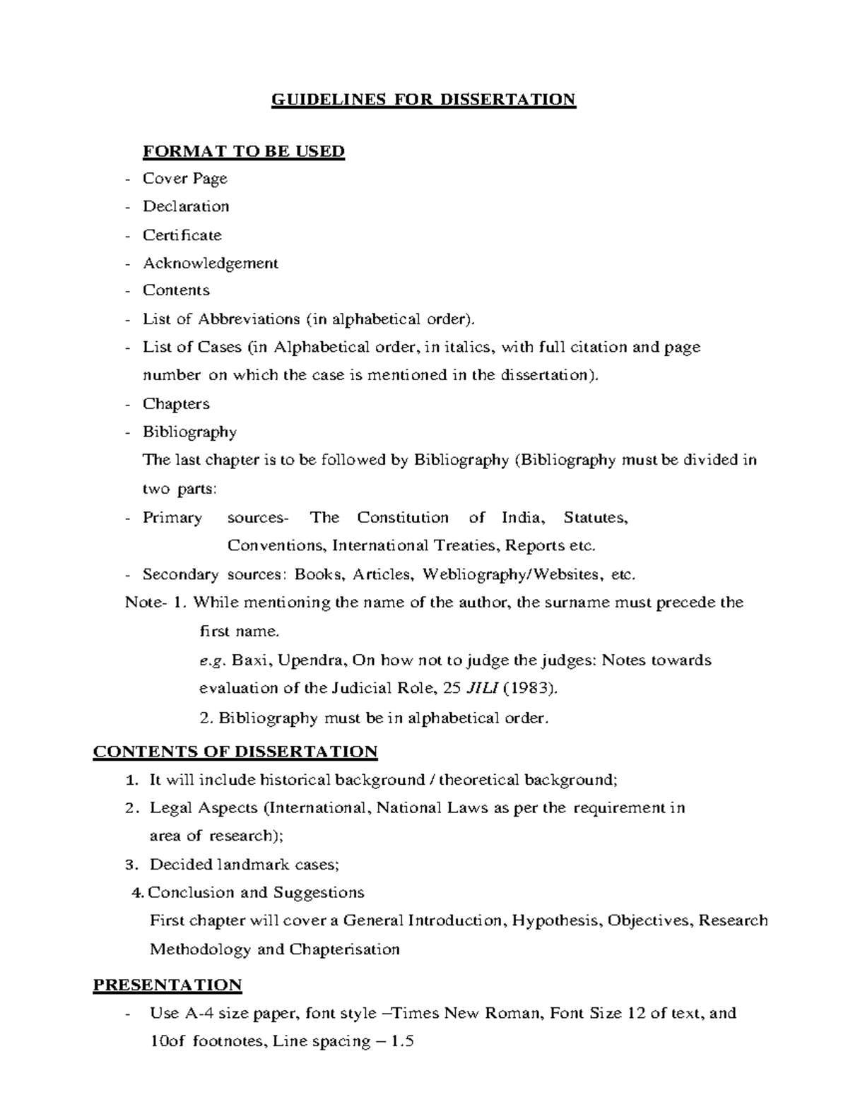 Dissertation Guidelines - BA LLB, BBA LLB (Batch 2020) & LLM (Batch ...