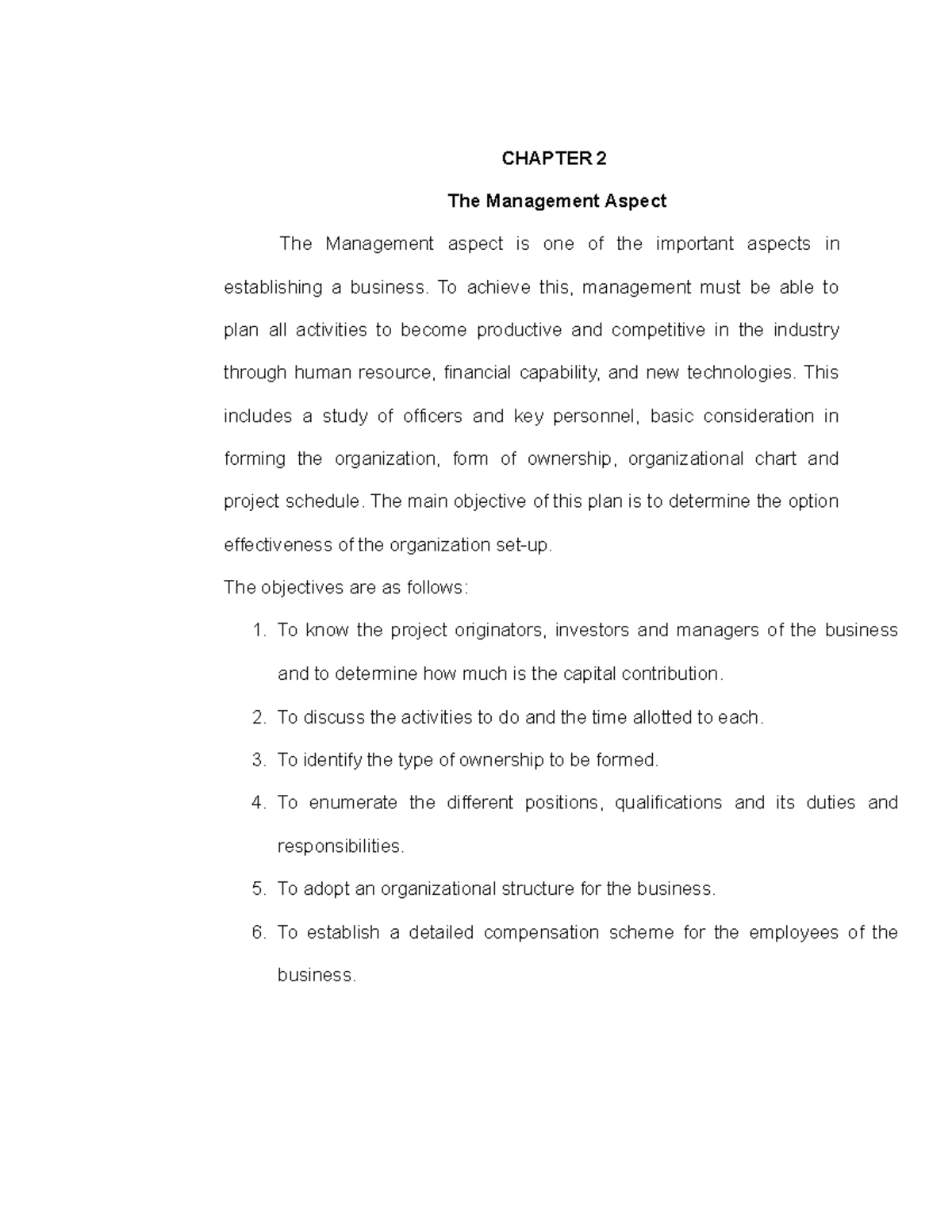Management Aspect: Key Strategies and Organizational Structure for ...