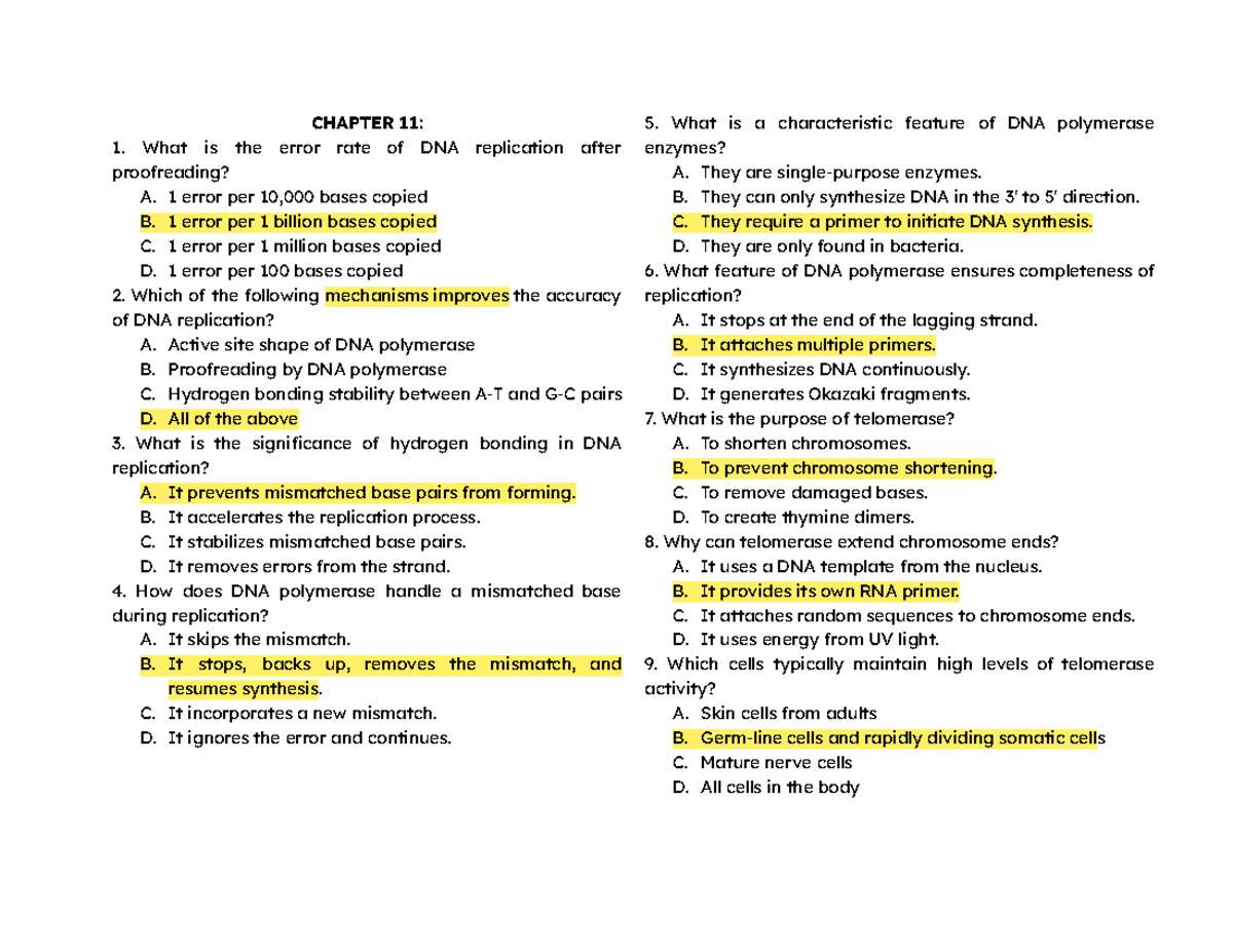 EXAM BIO 3: DNA Replication and Gene Regulation Insights - Studocu