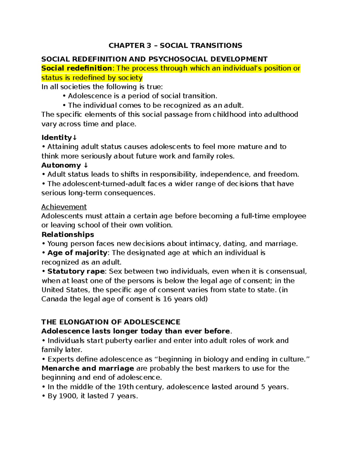 SOC 101: Social Transitions & Psychosocial Development in Adolescence ...