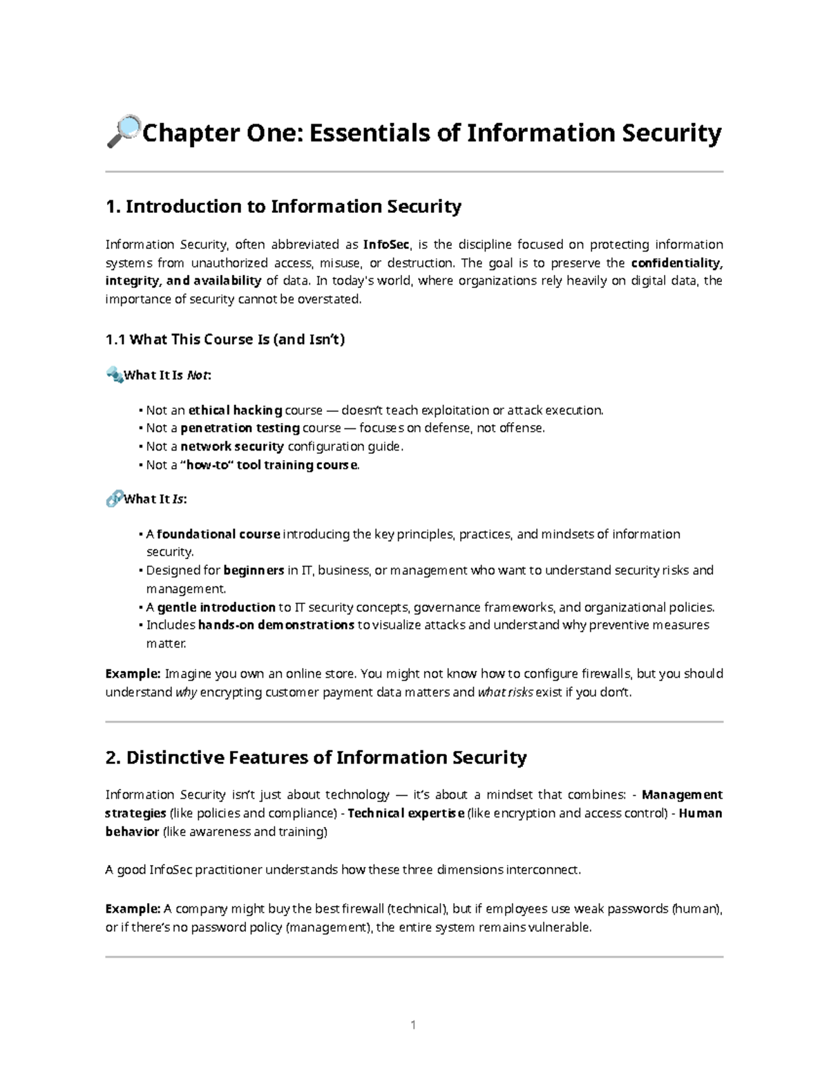 Chapter 1: Essentials of InfoSec - Key Concepts & Domains - Studocu