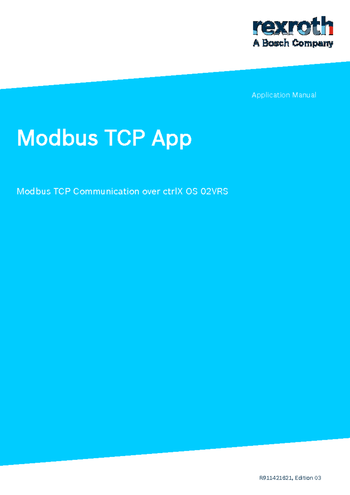 R911421621 03 ctrlX Modbus TCP App Application Manual - Studocu