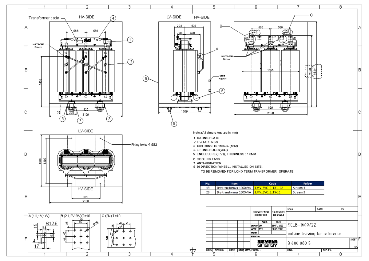20230808 Three-Phase Dry-Type Transformer Drawing Details - Studocu