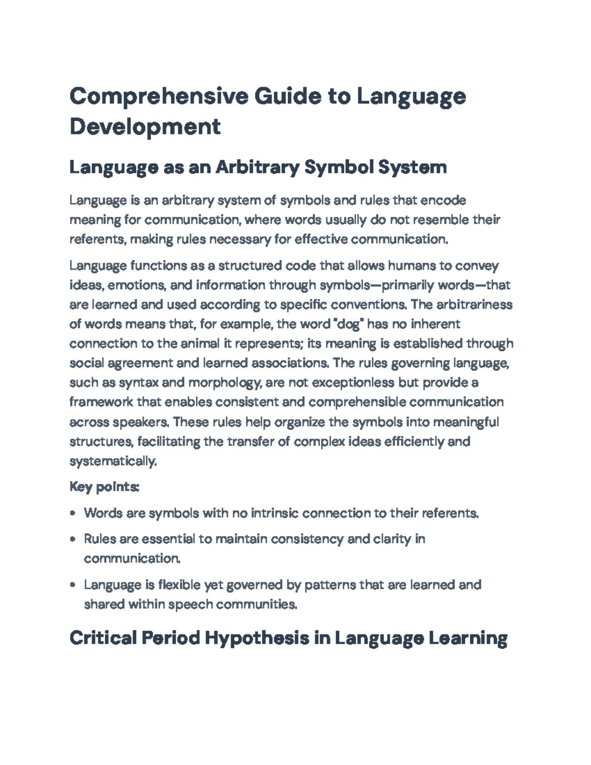 Comprehensive Overview of Language Acquisition Theories (LNG 101) - Studocu