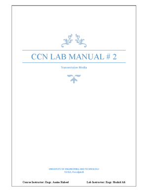 CCN LAB 3 - Lab Manual - Course Instructor: Engr. Aasim Raheel Lab ...
