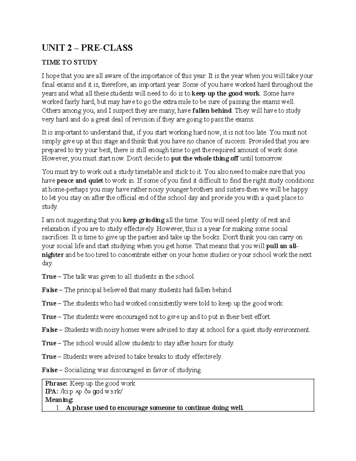UNIT 2 STUDY GUIDE: FINAL EXAM PREPARATION TIPS - Studocu