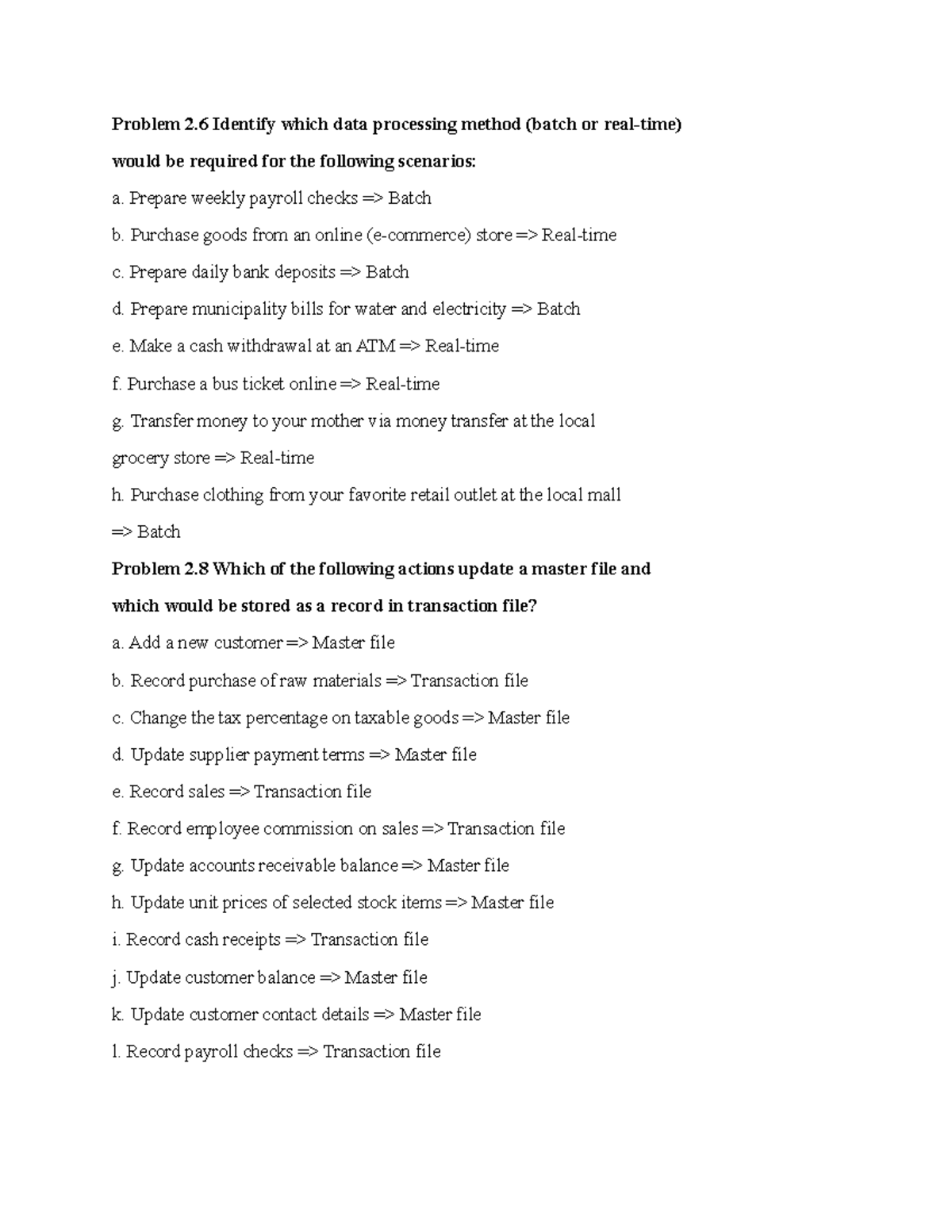 Data Processing Methods & File Updates - Problem Set 2 - Studocu