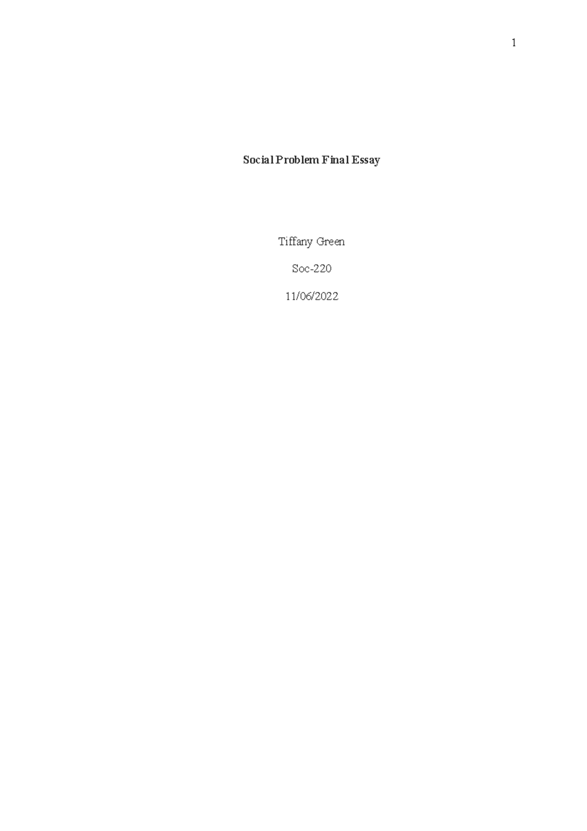 SOC 101 Final Essay: Analyzing Poverty and Social Inequality - Studocu