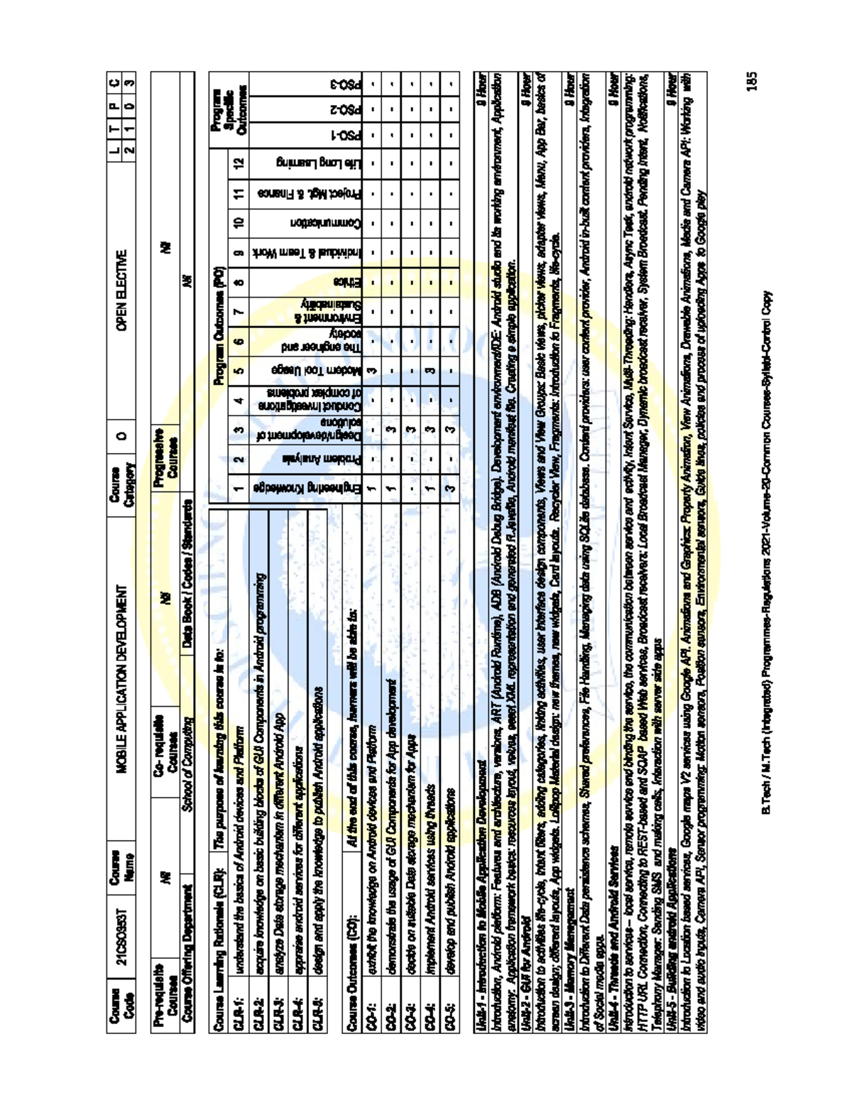 Android Syllabus Overview for LTPC 21CSO353T: Mobile App Dev - Studocu